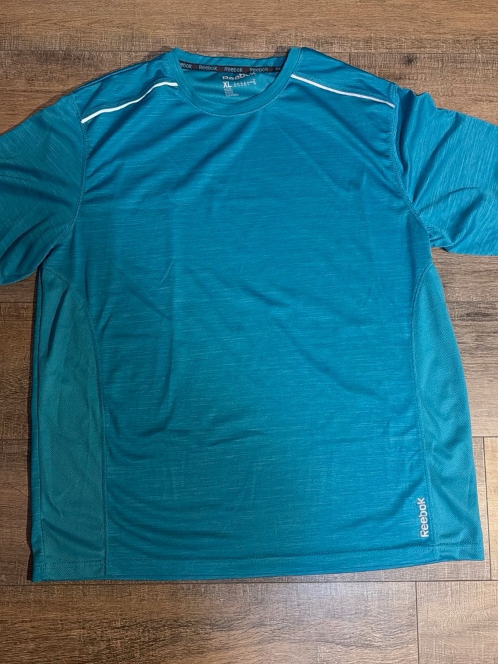 Reebok Teal Short Sleeve Athletic Tee with Contrast Piping